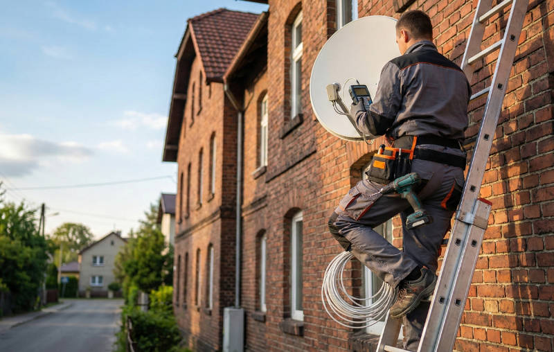 Montaż anteny satelitarnej na dachu